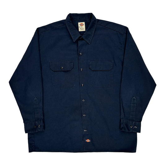 Dickies Shirt - XL Navy Polyester Blend