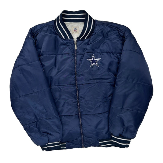 Dallas Cowboys Nfl Reversible Bomber Jacket - Large Navy Nylon
