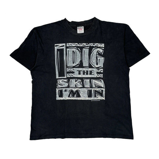 Oneita Single Stitch T-Shirt - XL Black Cotton