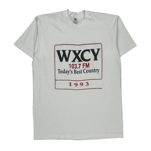 Radio Station Fruit Of The Loom Graphic T-Shirt - XL White Cotton