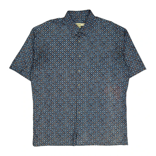 Joseph & Feiss Short Sleeve Shirt - Large Blue Cotton