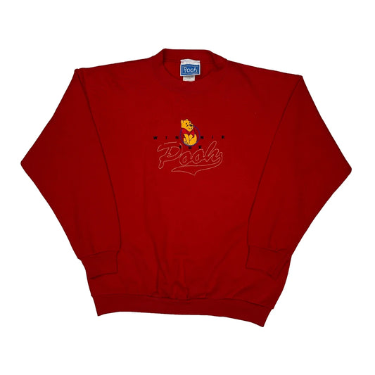 Winnie The Pooh Disney Cartoon Sweatshirt - Large Red Cotton