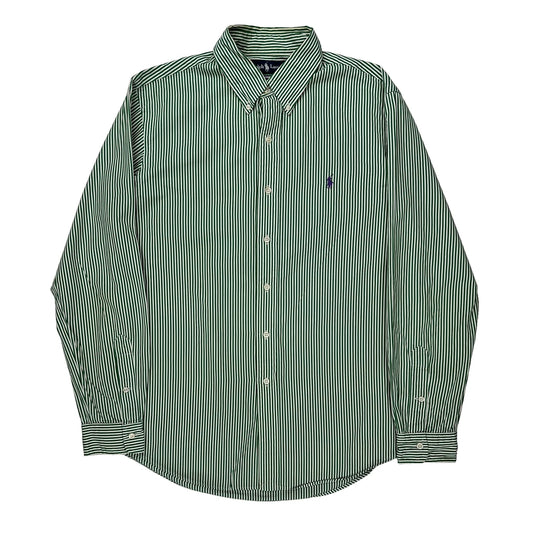 Ralph Lauren Striped Shirt - Large Green Cotton