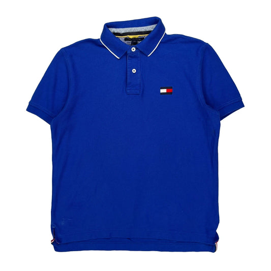 Tommy Hilfiger Slim Fit Polo Shirt - Large Blue Cotton