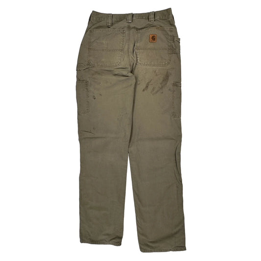 Loose Original Fit Carhartt Carpenter Trousers - 30W 36L Khaki Cotton