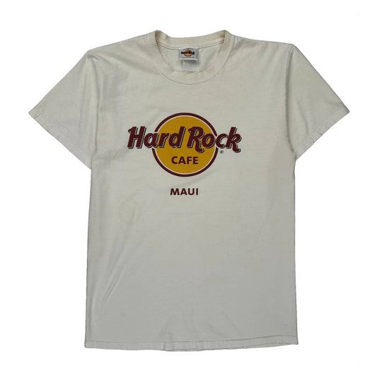 Maui Hard Rock Cafe Graphic T-Shirt - Small White Cotton