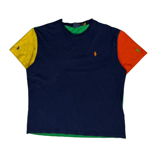 Block Colour Polo By Ralph Lauren T-Shirt - Medium Multicoloured Cotton