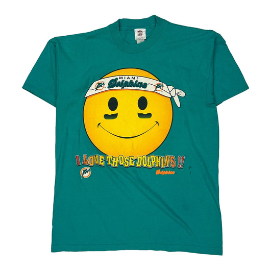 Miami Dolphins Nfl Graphic T-Shirt - Large Green Cotton