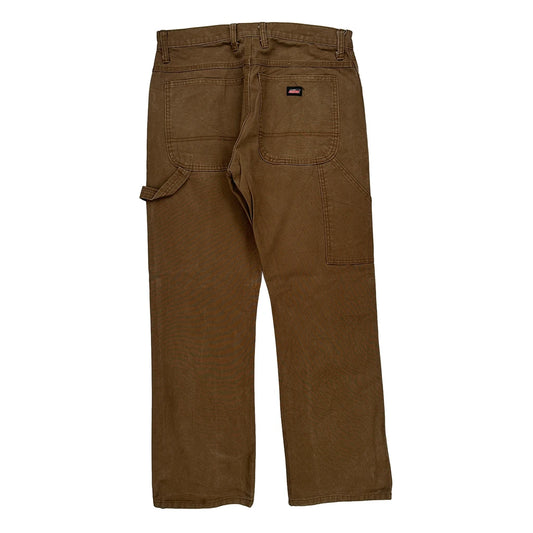 Dickies Carpenter Trousers - 32W 30L Brown Cotton