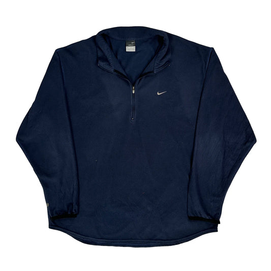 Vintage Therma-Fit Nike Fleece - XL Navy Polyester