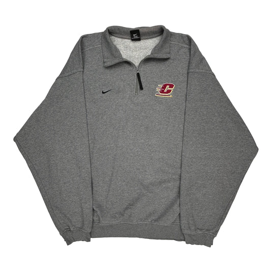 Nike College 1/4 Zip - XL Grey Cotton