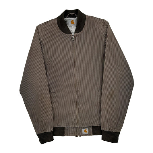 Carhartt Striped Bomber Jacket - XS Brown Cotton