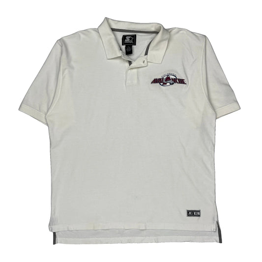 Colorado Avalanche Starter Nhl Polo Shirt - XL White Cotton
