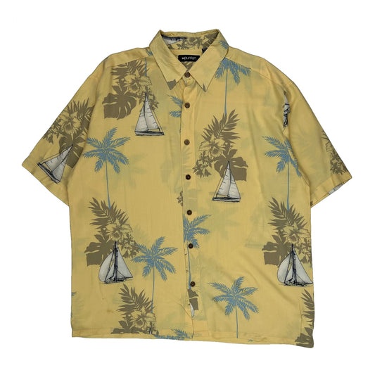 Vintage Puritan Hawaiian Shirt - Large Yellow Viscose