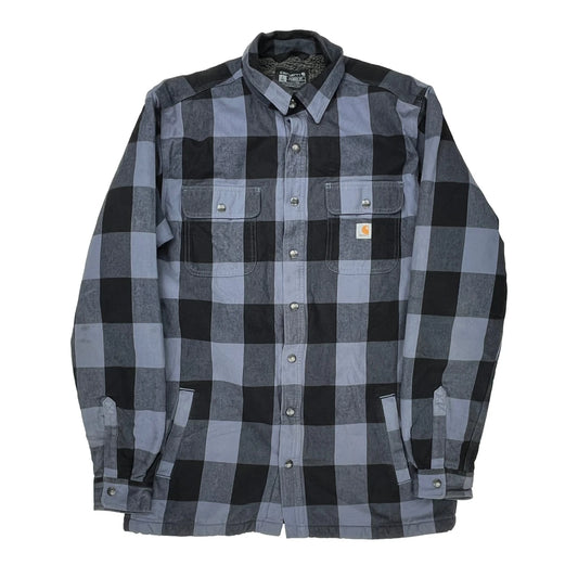 Checked Carhartt Tall Overshirt - Large Black Cotton