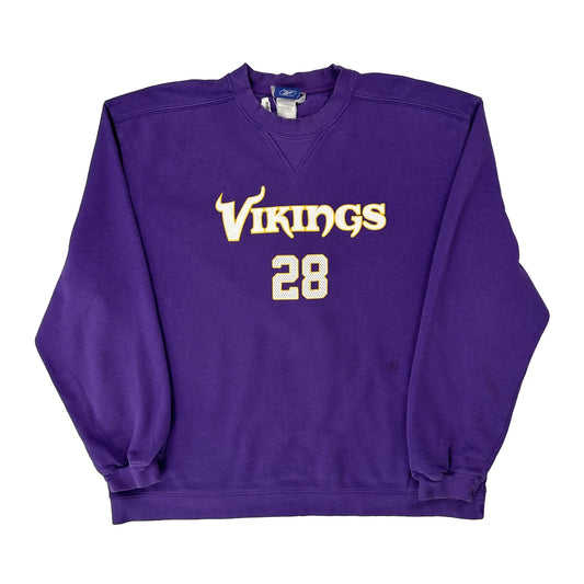Vikings Reebok Nfl Sweatshirt - XL Purple Cotton