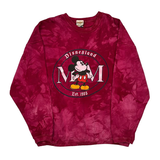 Made In USA Disney Tie-Dye Sweatshirt - XL Red Cotton