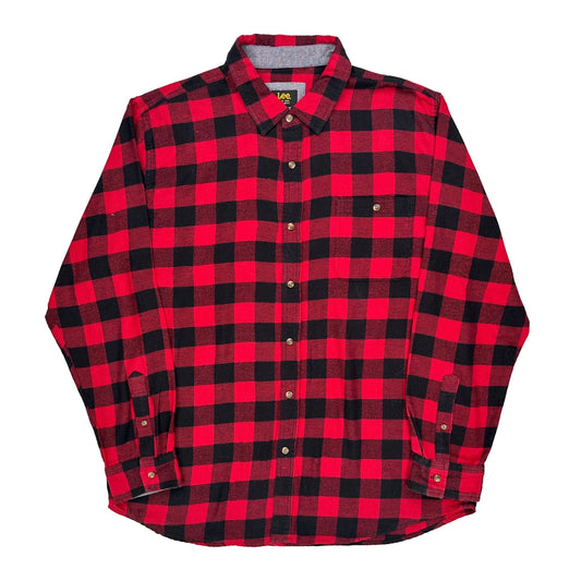 Lee Checked Flannel Shirt - XL Red Cotton