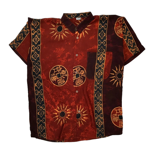 Harisco Collection Hawaiian Shirt - 2XL Orange Cotton