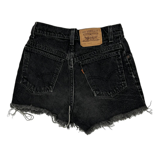Orange Tab Levis Denim Shorts - 26W UK 6 Black Cotton