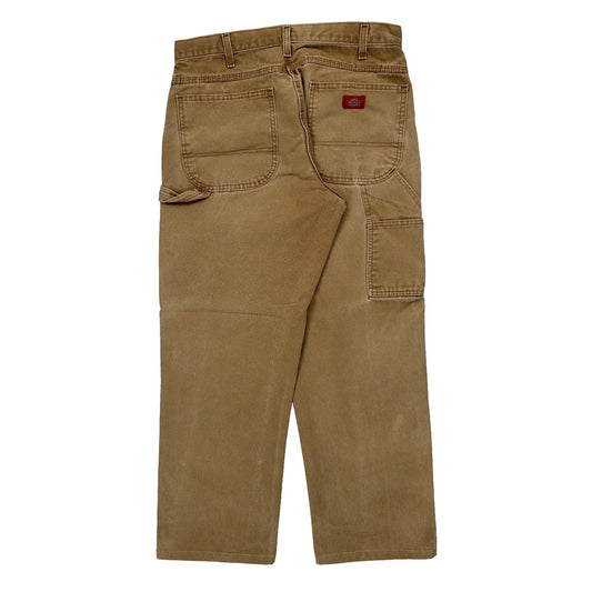 Dickies Carpenter Trousers - 32W 29L Brown Cotton