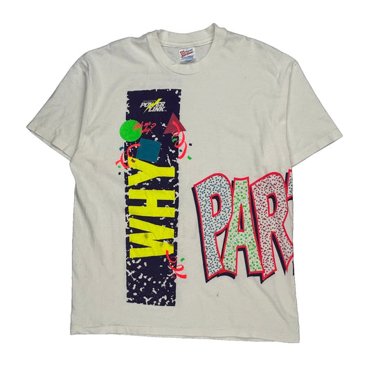 Power Link Hanes Single Stitch T-Shirt - XL Multicoloured Cotton