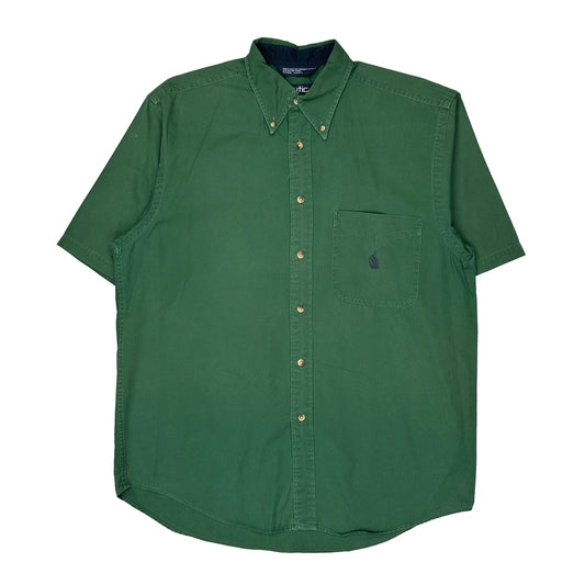 Nautica Short Sleeve Shirt - Medium Green Cotton