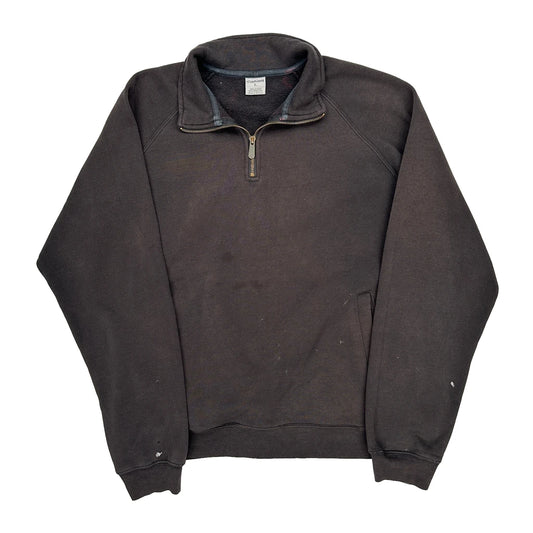 Carhartt 1/4 Zip - Large Black Cotton Blend