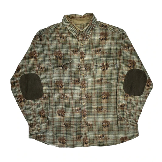 Woolrich Checked Flannel Shirt - XL Green Wool