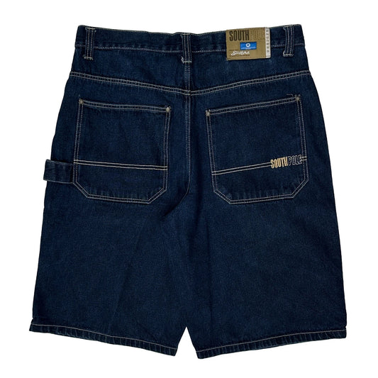 South Pole Baggy Denim Shorts - 36W 13L Dark Wash Denim