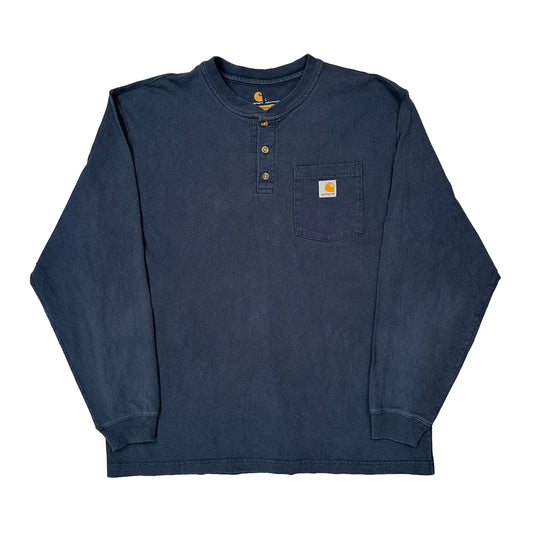Original Fit Carhartt Long Sleeve T-Shirt - Large Blue Cotton