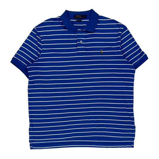 Polo By Ralph Lauren Striped Polo Shirt - Large Blue Cotton