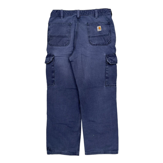 Carhartt Cargo Cargo Trousers - 34W 32L Blue Cotton