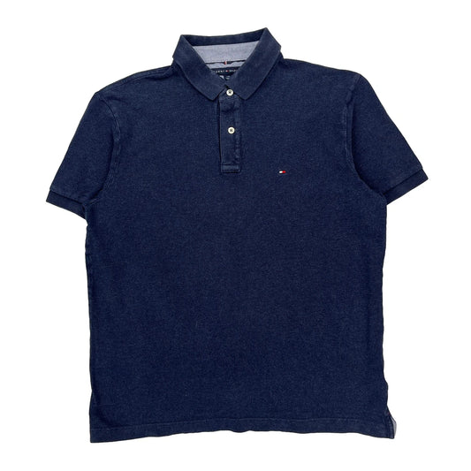 Tommy Hilfiger Polo Shirt - Large Navy Cotton