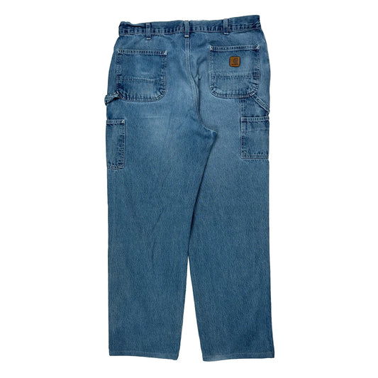 Vintage Carhartt B13 Dst Carpenter Jeans - 36W 33L Blue Cotton