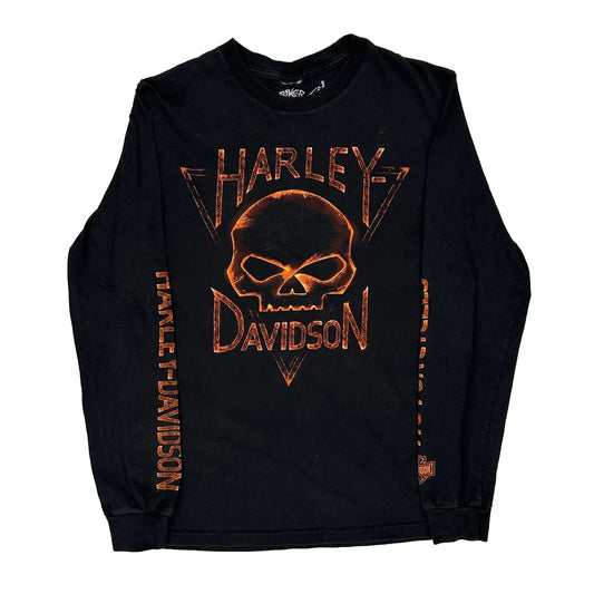 Suburban Motors Harley Davidson Graphic Long Sleeve T-Shirt - Medium Black Cotton