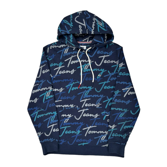 Tommy Jeans Hoodie - Medium Blue Cotton