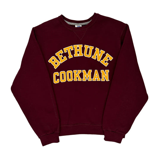 Bethune Cookman Russell Athletic College Sweatshirt - Small Burgundy Cotton Blend