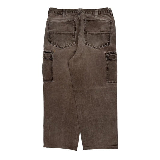 Wrangler Cargo Trousers - 34W 27L Brown Cotton