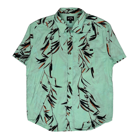 Vintage Billabong Floral Hawaiian Shirt - Small Green Cotton