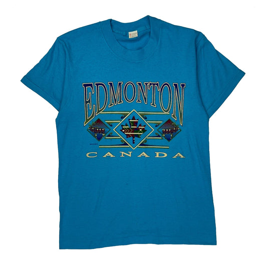 Screen Stars Single Stitch T-Shirt - Small Blue Cotton Blend