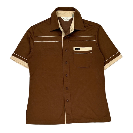 Prince Short Sleeve Shirt - Medium Brown Polyester Blend
