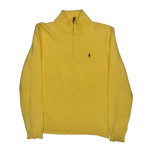 Polo By Ralph Lauren 1/4 Zip - Small Yellow Cotton