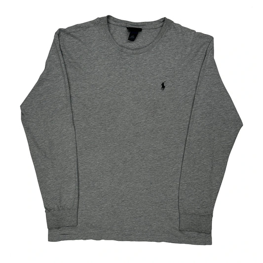 Vintage Polo By Ralph Lauren Long Sleeve T-Shirt - Medium Grey Cotton