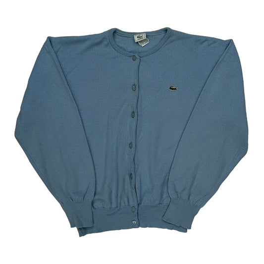 Vintage Lacoste Cardigan - Large Blue Wool