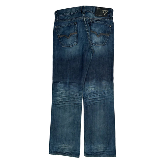 Guess Bootcut Jeans - 32W 31L Blue Cotton