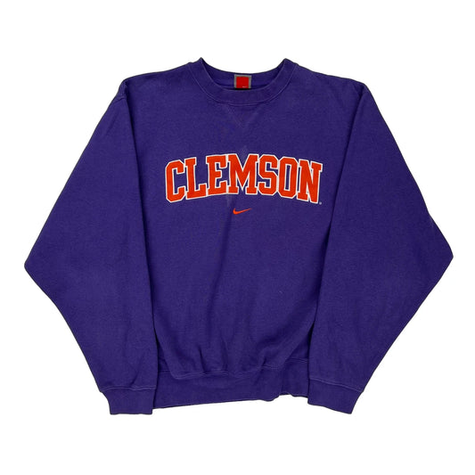 Clemson Nike College Sweatshirt - Medium Purple Cotton