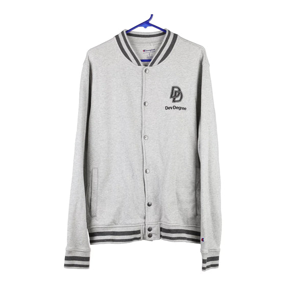 Vintage grey Dev Degree Champion Varsity Jacket - mens medium