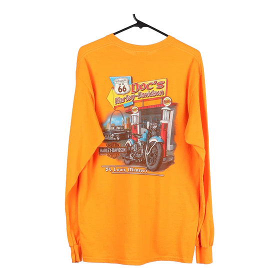 Vintage orange St. Louis, Missouri Harley Davidson Long Sleeve T-Shirt - mens large