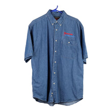  Vintage blue Speedway Super America Wrangler Denim Shirt - mens large